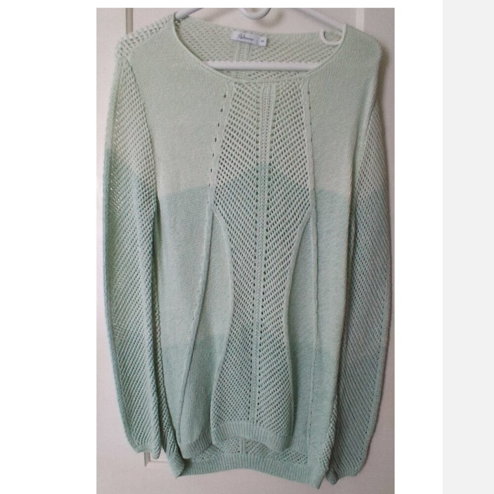 Women's Reitmans Open Knit Pullover with Tank Top, Light Green, Small